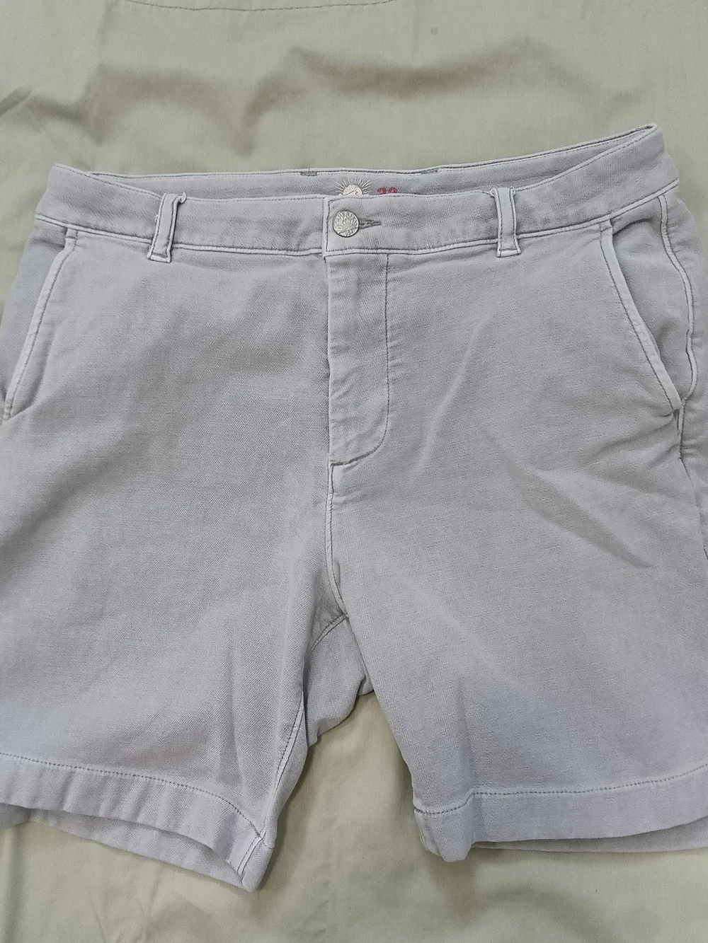 Faherty 33 Stretch Terry Iron Gray Flat Front Chino Cotton Blend Shorts
